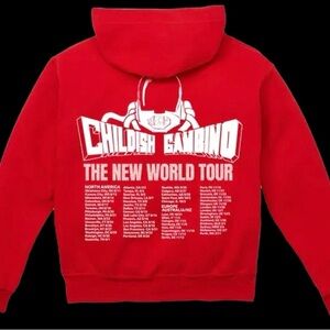 Childish Gambino The New World Tour
2024 Red Zip Up Hoodie
